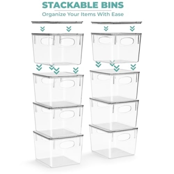 Sorbus Clear Medium Plastic Storage Bins with Lids