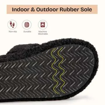 EverFoams Womens Fuzzy Open-toe Slippers Soft Comfy Memory Foam