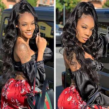 Sunber 10A Brazilian Body Wave Hair 3 Bundles 100% Unprocessed Brazilian Virgin Body Wave Hair Bundles Human Hair Extensions Natural Black Color (20 22 24inch)