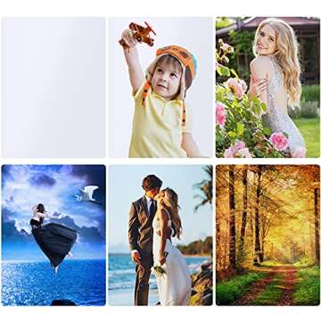 6 Pieces Sublimation Photo Blank Aluminum Metal Photo Metal Wall Poster Frame Collection for Thermal Sublimation Printing Photo Sign (White)