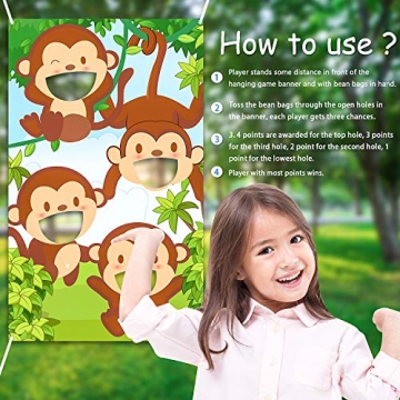 Jungle Safari Animals Bean Bag Toss Game for Parties