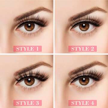 MAANGE Eyelashes Soft 20 Pairs Reusable 3D Faux Mink Lashes Handmade Mixed 4 Styles Natural Dramatic False Eyelashes Fluffy Wispy Fake Eyelashes Set Multipack