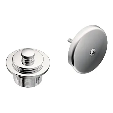 Moen Chrome Push-N-Lock Metal Tub and Shower Drain Kit and Overflow Cover with 1-1/2 Inch Threads, T...