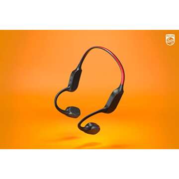 PHILIPS A7607 Bone Conduction Headphones,Wireless Bluetooth Open-Ear Headphones Sound,AI mics,Noise Reduction,9-Hour Battery,Fast Charging,LED Safety Lights,IP66,App Control,Black