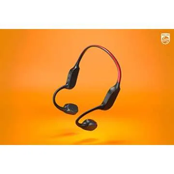 PHILIPS A7607 Bone Conduction Headphones,Wireless Bluetooth Open-Ear Headphones Sound,AI mics,Noise Reduction,9-Hour Battery,Fast Charging,LED Safety Lights,IP66,App Control,Black