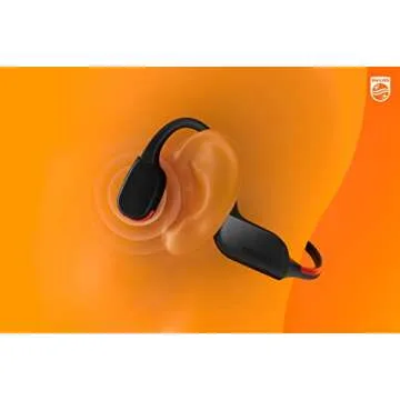 PHILIPS A7607 Bone Conduction Headphones,Wireless Bluetooth Open-Ear Headphones Sound,AI mics,Noise Reduction,9-Hour Battery,Fast Charging,LED Safety Lights,IP66,App Control,Black