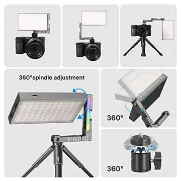 ULANZI RGB Video Light, R70 LED Camera Light Panel Built-in 5000mAh Rechargeable Battery, CRI≥95 2700-8500K Dimmable Photography Lighting 360 Full Color 20 Light Effects Support Magnetic Attraction