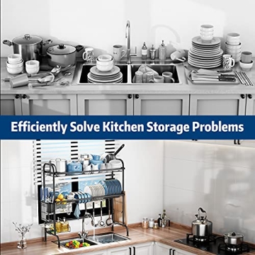 MOUKABAL Over The Sink 2-Tier Dish Drying Rack