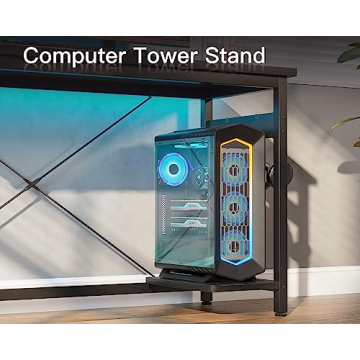 Coleshome 66" L Shaped Gaming Desk, Corner Computer Desk, Sturdy Home Office Computer Table, Writing Desk, Larger Gaming Desk Workstation, Black