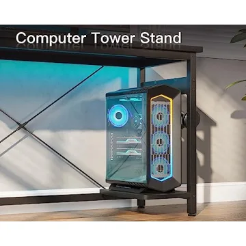 Coleshome 66" L Shaped Gaming Desk, Corner Computer Desk, Sturdy Home Office Computer Table, Writing Desk, Larger Gaming Desk Workstation, Black