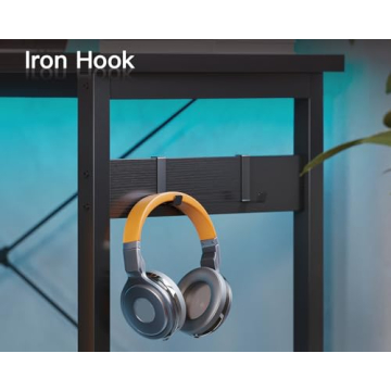 Coleshome 66" L Shaped Gaming Desk, Corner Computer Desk, Sturdy Home Office Computer Table, Writing Desk, Larger Gaming Desk Workstation, Black