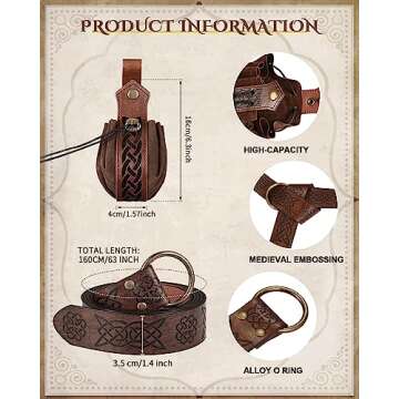 Medieval Costume Accessories Set for Halloween & Cosplay