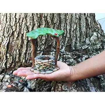 Miniature Wishing Well with Movable Handle for Gardens