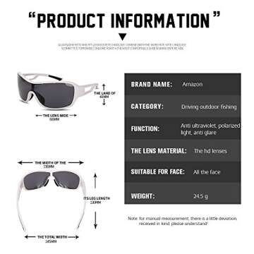 OSSAT Polarized Fashion Sports Sunglasses for Baseball Cycling Fishing Golf