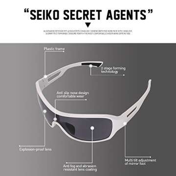 OSSAT Polarized Fashion Sports Sunglasses for Baseball Cycling Fishing Golf