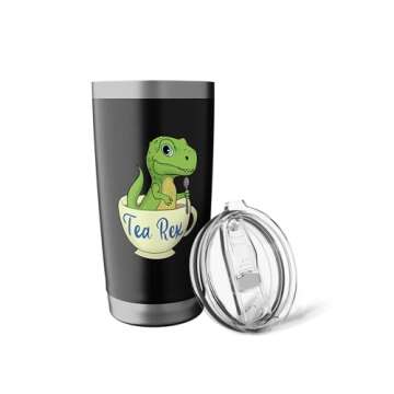 Cute Tea Rex Dinosaur Insulated Tumbler for Junior Women Teen