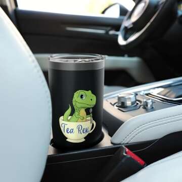 Cute Tea Rex Dinosaur Insulated Tumbler for Junior Women Teen
