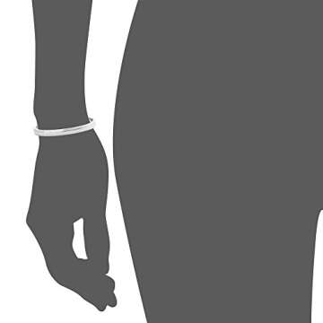 Edforce Stainless Steel Women's Stackable Bangle Bracelet Hinged Oval-Shape (Silver, Medium 6.75" Inches)