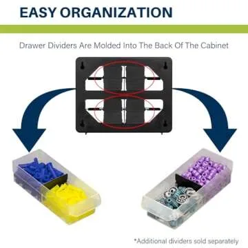 Akro-Mils 10116 16-Drawer Plastic Drawer Storage Cabinet for Garage Organization, Bead Organizer, Lego Storage, Teacher Toolbox, Makeup Organizer, 10-1/2-Inch W x 6-1/2-Inch D x 8-1/2-Inch H, Black