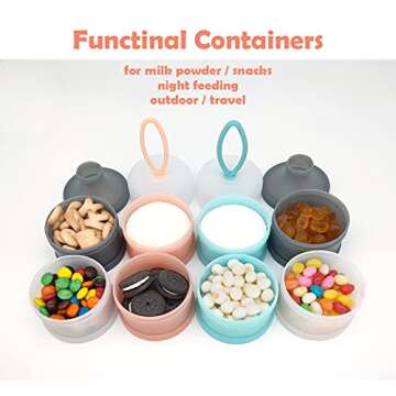 LADISO Baby Formula Dispenser, Portable Milk Powder Dispenser Container, Baby Feeding Travel Storage...