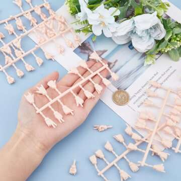 DICOSMETIC 10 Set Tiny Doll Hands for Doll Making 0.87"-1.14" Long Plastic Hand Gesture Set Joints Miniature Hands Movable Doll Hand Replacement Parts for Small Doll Making DIY Accessories