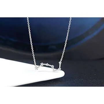 La Raffine Sterling Silver Moon Fashion Simple scorpio Constellation Clavicle Necklace with Zircon(Scorpio)…