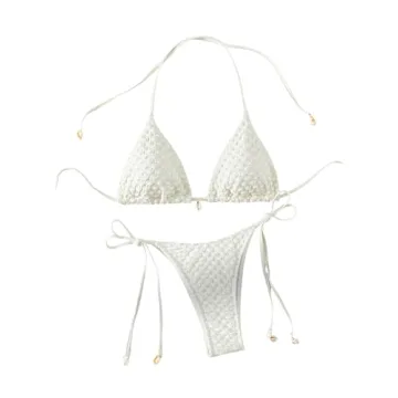 Stylish SHENHE Women's 2-Piece Halter Swimsuit - Trendy Tie Side Bikini