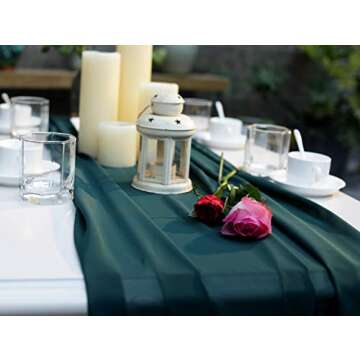 Emerald Green Chiffon Wedding Table Runner for Events