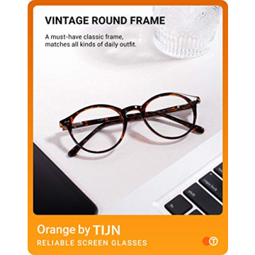 TIJN Blue Light Blocking Glasses for Men & Women - Vintage Style