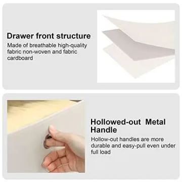 HAITRAL Fabric Storage Chest, Drawer Clothes Organizer - 4 Drawers Storage Organizer Unit for Closet, Easy Assembly Closet Dresser for Dorm, Bedroom, Hallway, Storage Bins (White)