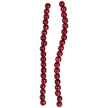 Kurt Adler TN0066/BURG Kurt S. Adler 9-Foot Wood Beaded Burgundy Garland, Multi