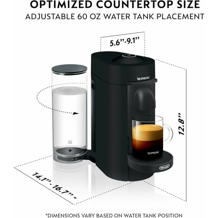 Nespresso VertuoPlus Deluxe Coffee Machine - Matte Black