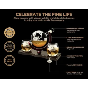 Premium Flybold Whiskey Decanter Set with Glasses