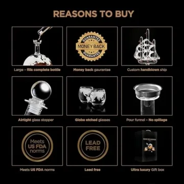 Premium Flybold Whiskey Decanter Set with Glasses