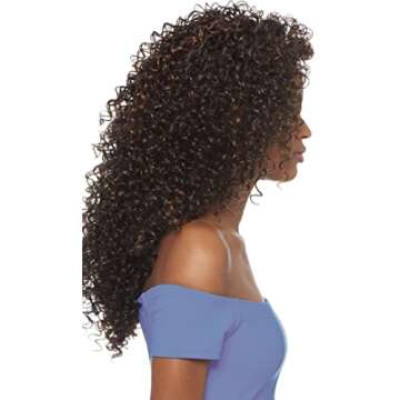 Outre DOMINICAN CURLY BUNDLE HAIR (2 Dark Brown) Batik Quick Weave Synthetic Half Wig