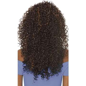 Outre DOMINICAN CURLY BUNDLE HAIR (2 Dark Brown) Batik Quick Weave Synthetic Half Wig