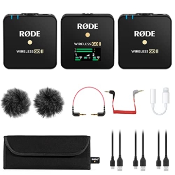 Rode Wireless GO 2: Compact Dual Microphone System with Cables