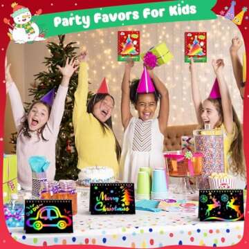 ZMLM Christmas Gifts Toys For Kids: 24 Pack Rainbow Scratch Art Notebook Bulk Scratch Art Party Favors Girls Boys Birthday Party Favors Scratch Pad Classroom Prizes Stocking Stuffers