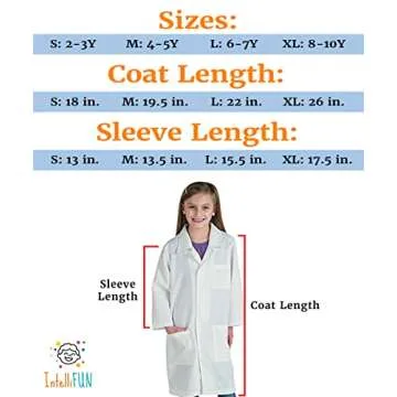 IntelliFun Kids Lab Coat Science Doctor Lab Dress-Up Fun Ages 2-10 (Medium 4-5Y)