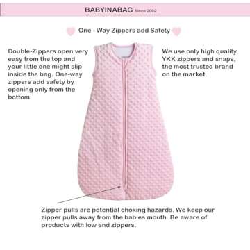BABYINABAG Very Warm 2.5 Tog Quilted Winter Model Baby Sleep Bag or Sack, Plush Minky Dot for Infant...