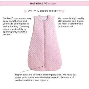 BABYINABAG Very Warm 2.5 Tog Quilted Winter Model Baby Sleep Bag or Sack, Plush Minky Dot for Infant...