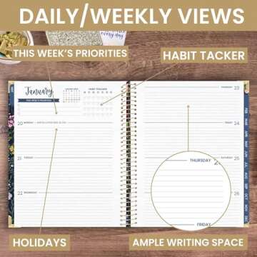 bloom daily planners HARDCOVER 2025 (8.5" x 11") Calendar Year Day Planner (January 2025 - December ...