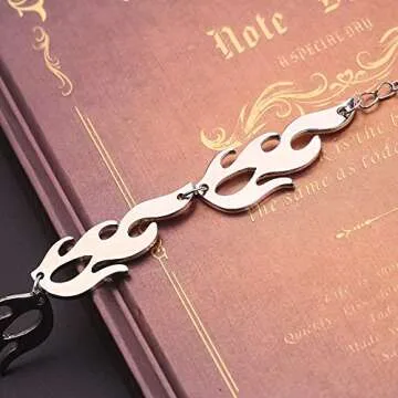 Punk Flame Necklace for Men - Edgy Hip Hop Style