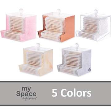 Acrylic Qtip Holder for Qtip Brand Cotton Swab Holder, Qtip Dispenser, Modern Bathroom Decor Organizer for Countertop Vanity Storage (Clear)