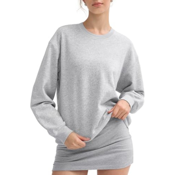PUMIEY Sweatshirt for Women Crewneck Long Sleeve Hoodies Casual Loose Pullover Tops Fall Fashion, He...