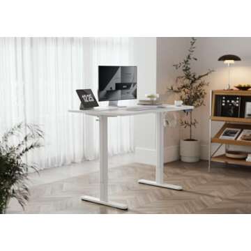 YDN Electric Standing Desk, Adjustable Height Desk 48x24 Inchs Stand up Desk, Sit Stand Home Office ...