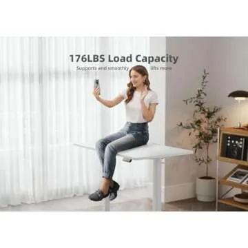 YDN Electric Standing Desk, Adjustable Height Desk 48x24 Inchs Stand up Desk, Sit Stand Home Office Desk with Splice Board, White Top