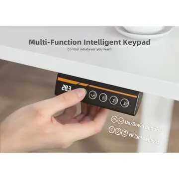 YDN Electric Standing Desk, Adjustable Height Desk 48x24 Inchs Stand up Desk, Sit Stand Home Office Desk with Splice Board, White Top