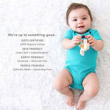 Colored Organics Baby Organic Cotton Knotted Gown - Infant Nightgown with Mitten Cuffs - Ginger - 0-3M