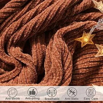 LIFEIN Cozy Chenille Fall Throw Blanket - Elegant Home Decor